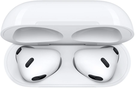 Гарнитура вкладыши Apple AirPods 3 A2565/A2564/A2897 Lightning белый беспроводные bluetooth в ушной раковине (MPNY3CH/A)