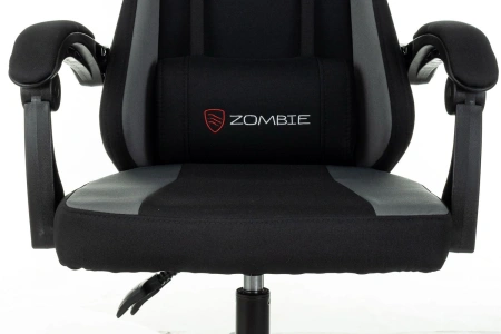 Кресло игровое Zombie Rudger черный/серый с подголов. крестов. пластик