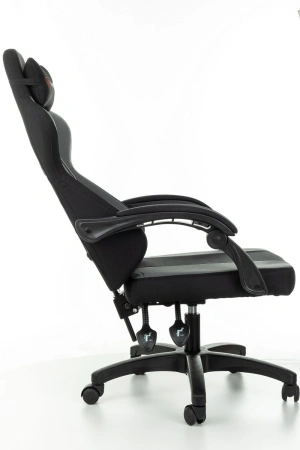 Кресло игровое Zombie Rudger черный/серый с подголов. крестов. пластик