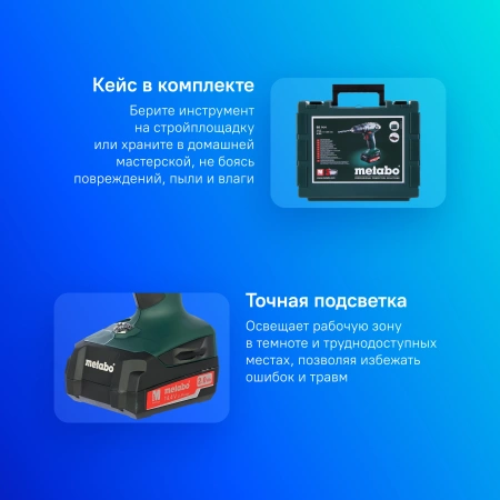 Дрель-шуруповерт Metabo BS 14.4 аккум. патрон:быстрозажимной (кейс в комплекте) (602206540)