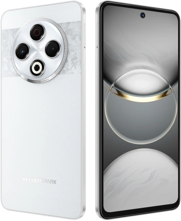 Смартфон Tecno Spark 30 128Gb 8Gb серебристый моноблок 3G 4G 2Sim 6.78" 1080x2436 Android 14 64Mpix 802.11 a/b/g/n/ac NFC GPS GSM900/1800 GSM1900 TouchSc Protect VidConf FM A-GPS microSD max1024Gb