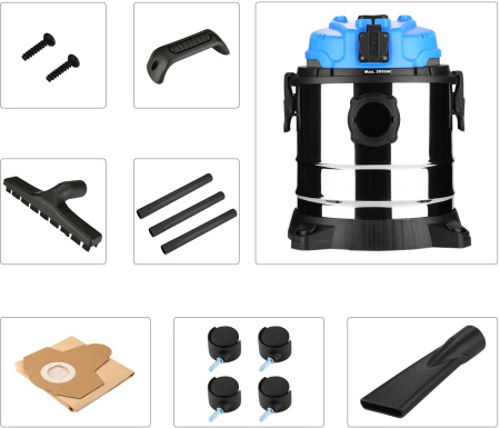 Строительный пылесос Deko DKVC-1200-20S 1200Вт (уборка: сухая) серебристый