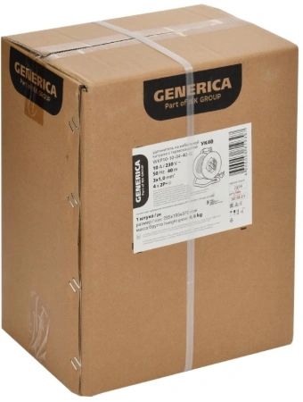 Удлинитель силовой IEK GENERICA УК40 (WKP10-10-04-40-G) 3x1.0кв.мм 4розет. 40м ПВС 10A катушка черный