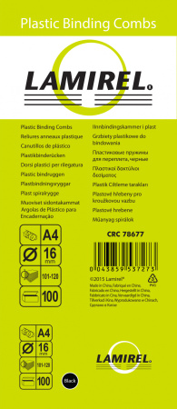Пружины для переплета пластиковые Fellowes d=16мм A4 черный (100шт) Lamirel LA-7867701 (LA-78677)