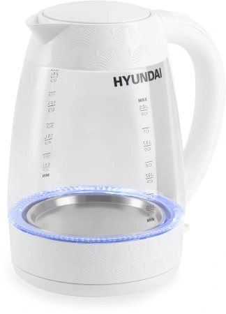 Чайник электрический Hyundai HYK-G4506 2л. 2200Вт белый (корпус: стекло)