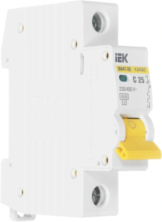 Выключатель автоматический IEK MVA20-1-025-C ВА47-29 25A тип C 4.5kA 1П 230/400В 1мод белый (упак.:1шт)