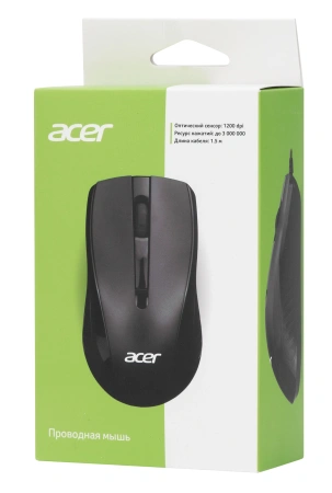 Мышь Acer OMW136 черный оптическая (1000dpi) USB (2but)