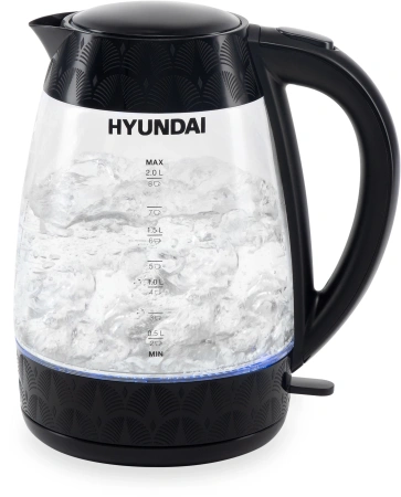Чайник электрический Hyundai HYK-G4505 2л. 2200Вт черный (корпус: стекло)