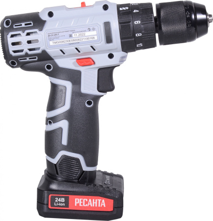 Дрель-шуруповерт Ресанта ДА-24-2ЛК-У аккум. патрон:быстрозажимной (кейс в комплекте) (75/14/8)