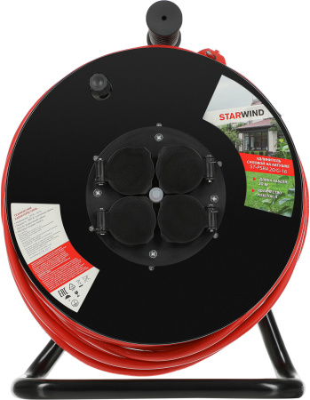 Удлинитель силовой Starwind ST-PSR4.20/G-16 3x1.0кв.мм 4розет. 20м ПВС 16A катушка оранжевый