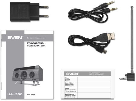 Колонка порт. Sven АС HA-930 дерево/черный 30W 1.0 BT/3.5Jack/USB 2200mAh