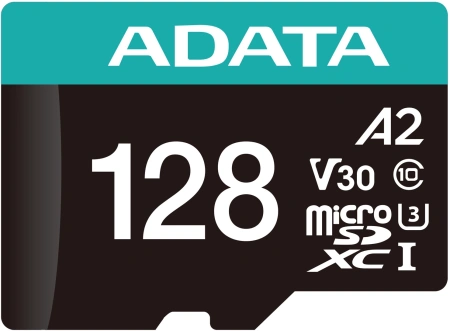 Флеш карта microSDXC 128Gb Class10 A-Data AUSDX128GUI3V30SA2-RA1 Premier Pro + adapter