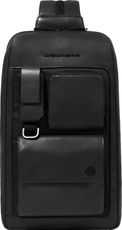 Рюкзак слинг мужской Piquadro Liko CA6441W131/N черный кожа/ткань