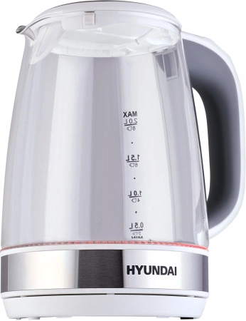 Чайник Hyundai HYK-G8880 2л. 2200Вт серый/серебристый (стекло)