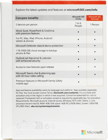 Офисное приложение Microsoft 365 персональный 1г (QQ2-01399)