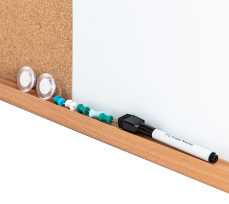 Доска комбинированная Deli 8753 пробка/лак желтый 60x90см деревянная рама