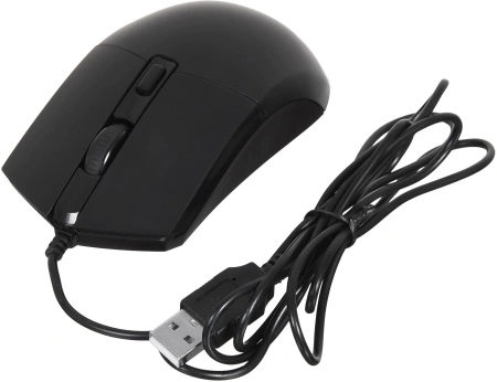Мышь Оклик 207M черный оптическая (2400dpi) USB (4but)