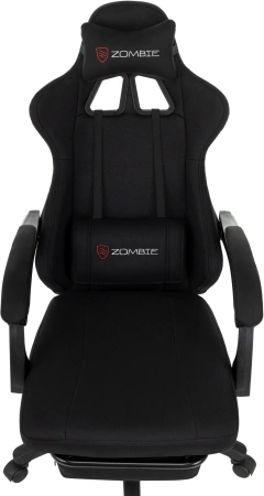 Кресло игровое Zombie Weaver черный с подголов. крестов. пластик подст.для ног пластик черный