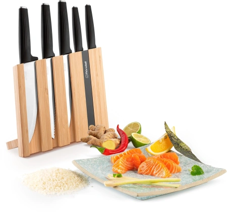 Набор ножей кухон. Rondell RD-1469 компл.:6предм. с подставкой черный подар.коробка