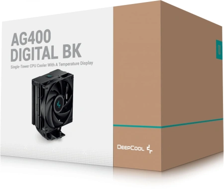 Устройство охлаждения(кулер) Deepcool AG400 Digital BK Soc-AM5/AM4/1200/1700/1851 черный 4-pin 31.6dB Al+Cu LCD 220W 636gr Ret (R-AG400-BKNDMN-G-2)