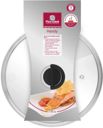 Крышка Rondell Handy RDA-1685 d=20см крыш.прозрачный руч.черная