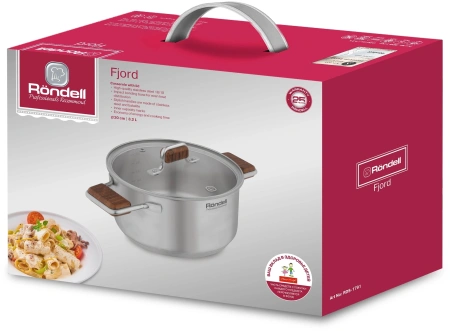 Кастрюля Rondell Fjord RDS-1791 3.2л. d=20см (с крышкой) стальной