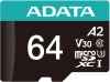 Флеш карта microSDXC 64Gb Class10 A-Data AUSDX64GUI3V30SA2-RA1 Premier Pro + adapter