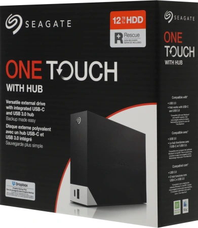 Жесткий диск Seagate USB 3.0 12.2Tb STLC12000400 One Touch Hub 3.5" черный USB 3.0 type C