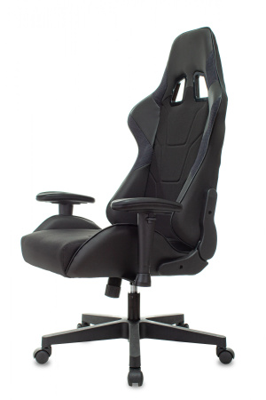 Кресло игровое Zombie Thunder 1 черный/карбон ткань/эко.кожа с подголов. крестов. пластик