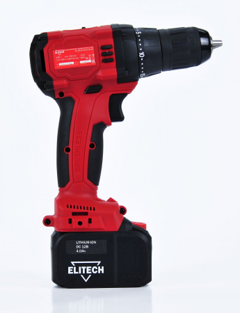 Дрель-шуруповерт Elitech ДА 12БЛ2 (Е2201.001.02) аккум. патрон:быстрозажимной (кейс в комплекте) (191606)