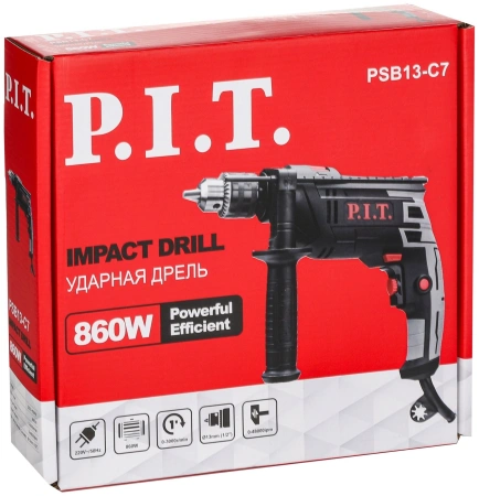 Дрель ударная P.I.T. PSB13-C7 850Вт ключевой реверс