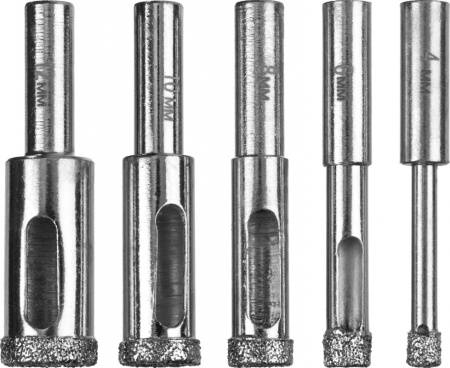 Набор сверл Зубр 29851-H6 по плитке (5пред.) для шуруповертов/дрелей