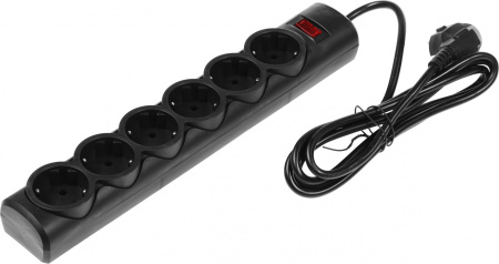 Сетевой фильтр Defender DFS 151 1.8м (6 розеток) черный (коробка)