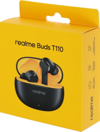 Гарнитура внутриканальные Realme Buds T110 черный беспроводные bluetooth в ушной раковине (631206000006)