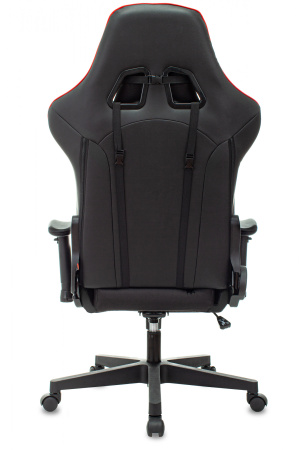 Кресло игровое Zombie Thunder 1 черный/красный ткань/эко.кожа с подголов. крестов. пластик