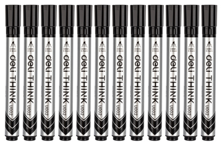 Маркер для досок Deli EU00220 Think скошенный пиш. наконечник 2-5мм черный