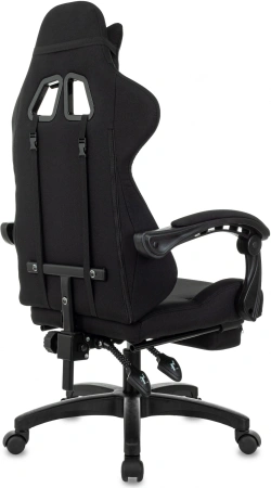 Кресло игровое Zombie Shadow черный/серый с подголов. крестов. пластик подст.для ног пластик черный