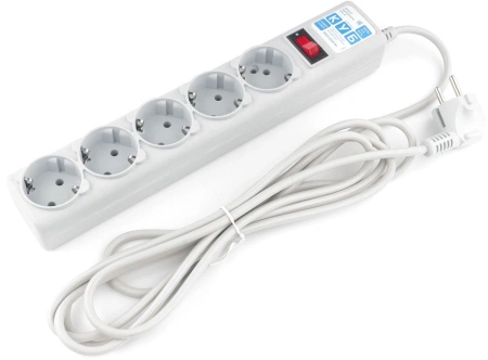 Сетевой фильтр Powercube SPG-B-6 1.9м (5 розеток) серый (коробка)