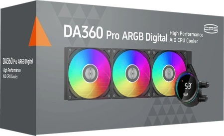 Система водяного охлаждения PcCooler DA360 Pro Digital BK ARGB Soc-AM5/AM4/1200/1700/1851 черный 4-pin 33.7dB Al LCD 300W Ret (DA360PRO-BKAWXL-GL)