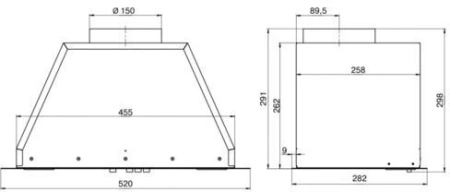 Вытяжка встраиваемая Elikor Врезной блок 52П-400-П3Д черный управление: ползунковое (1 мотор)
