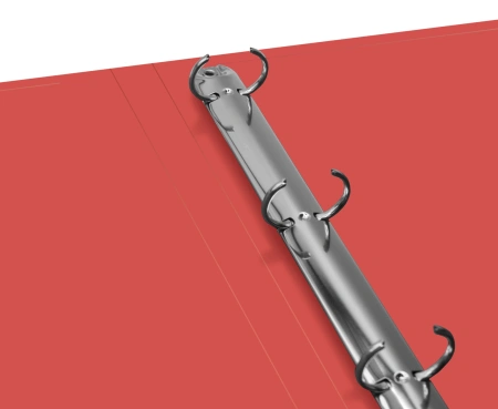 Папка на 4-х кольцах Бюрократ -0827/4RRED A4 пластик 0.7мм кор.27мм внутр. с вставкой красный