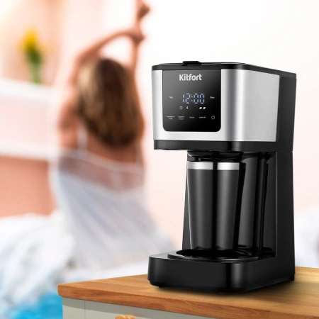 Кофеварка капельная Kitfort КТ-7217 900Вт черный/нержавеющая сталь