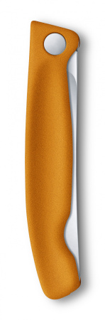Нож кухонный Victorinox Swiss Classic (6.7836.F9B) стальной для овощей лезв.110мм серрейт. заточка оранжевый блистер