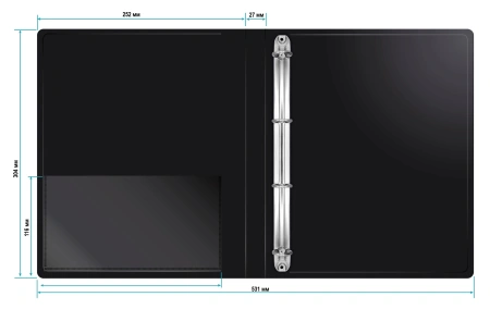 Папка на 4-х кольцах Бюрократ -0827/4R A4 пластик 0.7мм кор.27мм внутр. с вставкой ассорти