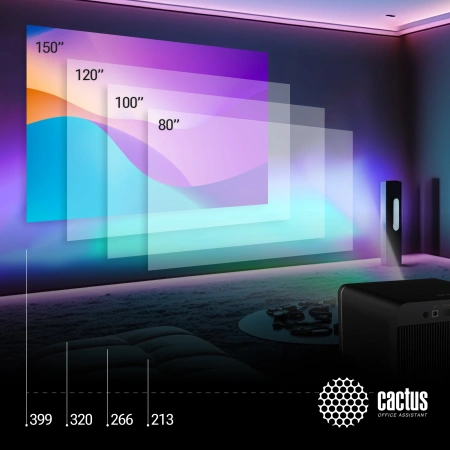 Проектор Cactus CS-H3.SG DLP 10500Lm LS 1050Lm ANSI (1920x1080) 200000:1 ресурс лампы:20000часов 1xUSB typeA 1xHDMI 3.1кг
