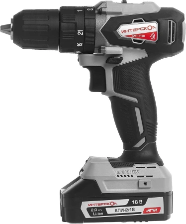 Дрель-шуруповерт Интерскол ДАУ-13/18В (без АКБ и ЗУ) аккум. патрон:быстрозажимной (кейс в комплекте)