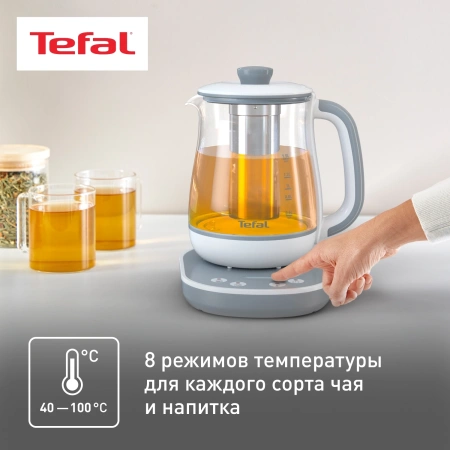 Чайник электрический Tefal BJ551B10 1.5л. белый (корпус: стекло)