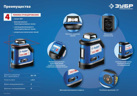 Нивелир лазерн. Зубр Профессионал 34906-2 (34906-2)