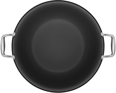 Сковорода ВОК (WOK) Rondell Elements RDA-114 круглая 32см покрытие: TriTitan ручка несъемная (с крышкой) черный