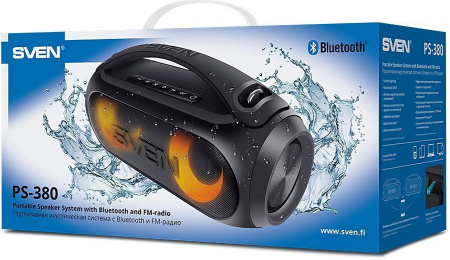 Колонка порт. Sven PS-380 черный 40W 2.0 BT/3.5Jack/USB 10м 3000mAh (SV-021290)